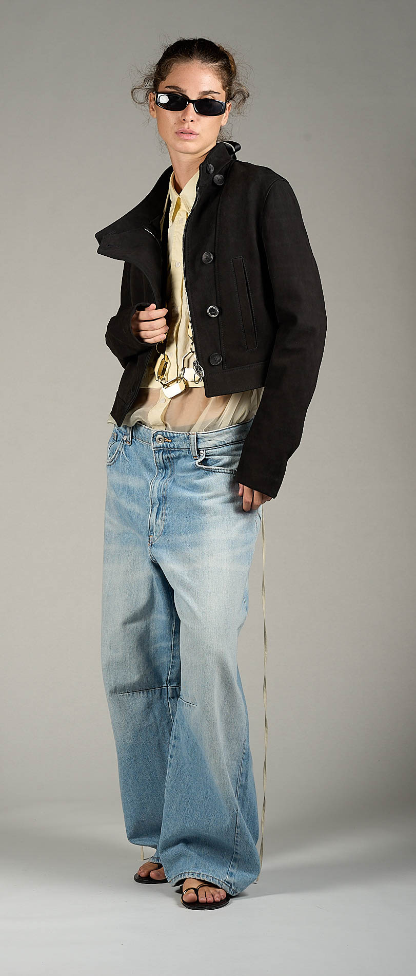 DANIELE BASTA LEATHER AND SILVER JACKET 